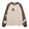 Trendy Coffee Tone Patchwork Long Sleeve