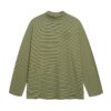 Casual Slim Fit Green Striped Long Sleeve